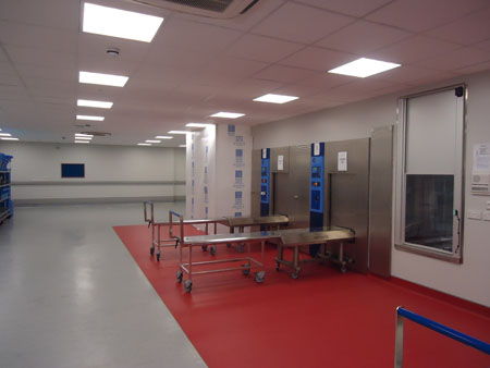 Figure 5: The sterilisation machinery for Synergy Healthcare, Knowsley, on near completion of the build with just the dust-proof segregation still in place