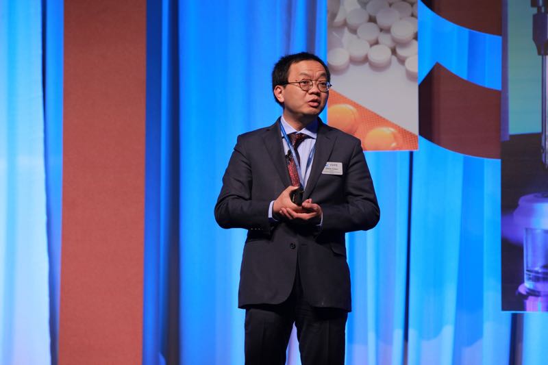 Dr Chris Chen, WuXi Biologics CEO speaking at the 2018 Annual Meeting & Expo. Photo courtesy ISPE 