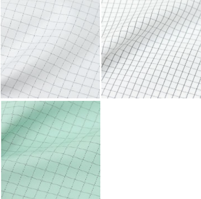 AFC’s J-series (left) and R-series (right & bottom) cleanroom fabrics