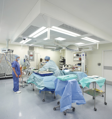 Antibacterial paint is used in the theatres