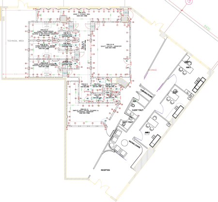 Figure 1: Overall floor plan of the two-part facility