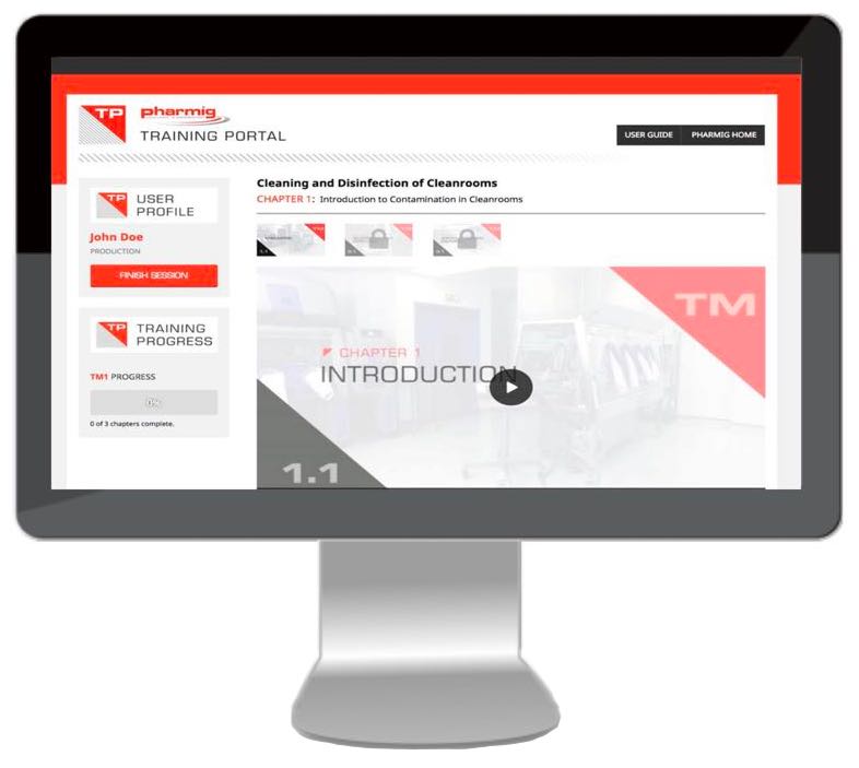 Pharmig platform: Each module uses live footage and animation to bring training topics to life