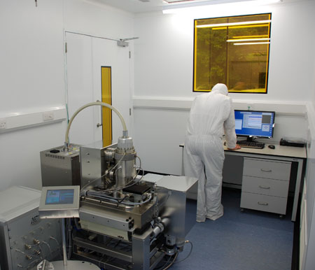The Electron Beam Lithography cleanroom that allows the centre to fabricate a wide range of nanoscale devices
