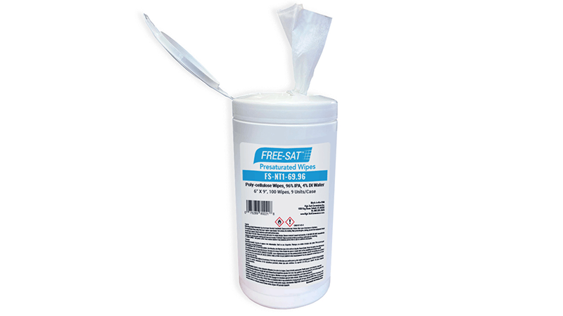 New 96% isopropyl alcohol wipes in a canister