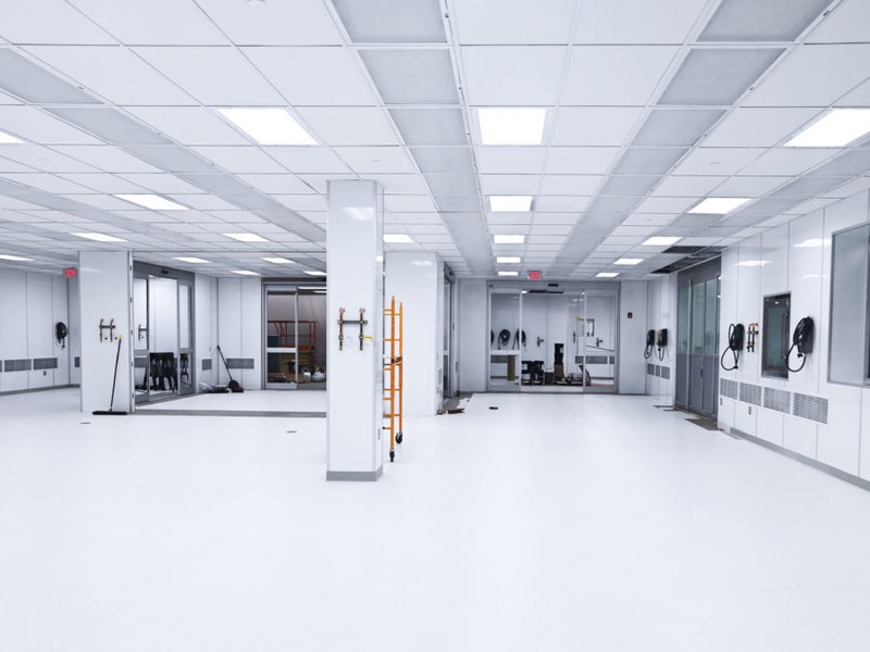 A view of the nearly completed cleanroom expansion project