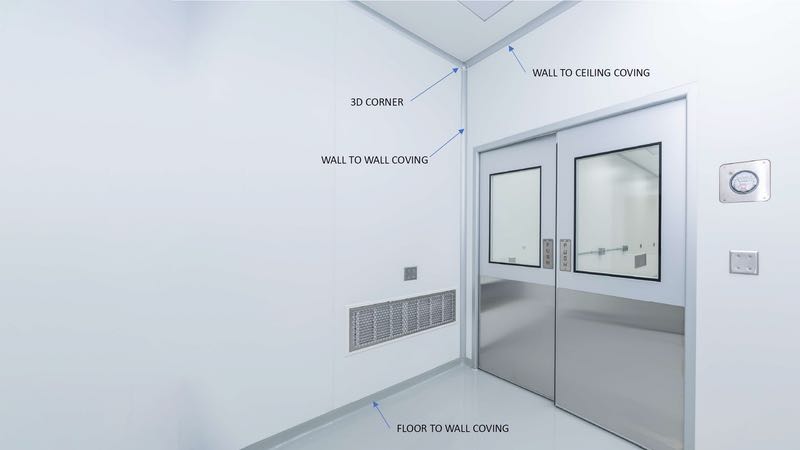 What needs to be considered for cleanroom coving?