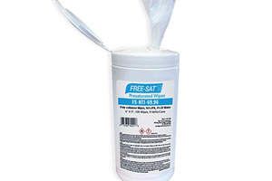 New 96% isopropyl alcohol wipes in a canister